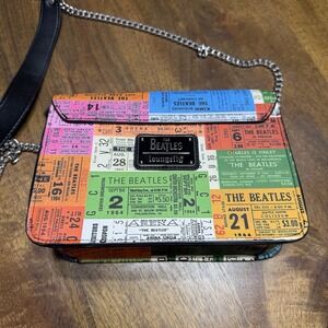 LOUNGEFLY THE BEATLES TICKET STUBS CROSSBODY Chain Strap Purse Bag